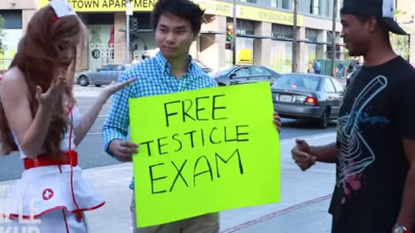 Free testicle exam was held on streets for charity