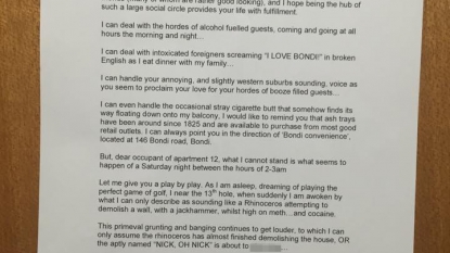 Man wrote letter to his neighbor for not making much sound during love making