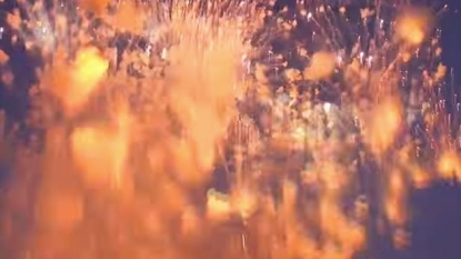 Moment when a man accidentally set off the entire fireworks at once