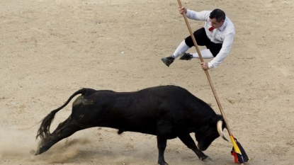 Amazing pictures of daredevils taking part in ancient sports – bull-leaping