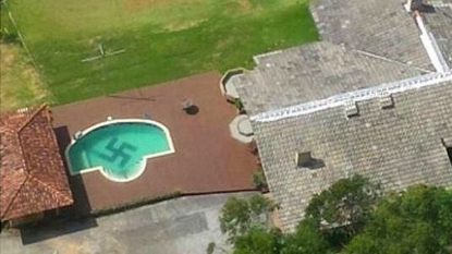 Giant symbol of SWASTIKA has been spotted inside the swimming pool