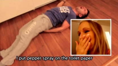 Girlfriend taken revenge on pranking boyfriend with pepper sprayed toilet paper