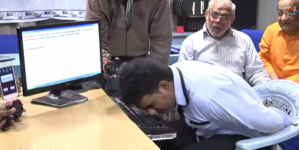 Man set a world record of fast typing with nose