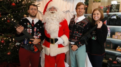 Not only kid’s gifts – Santa even has Guns such as AK47 – you can pose with it