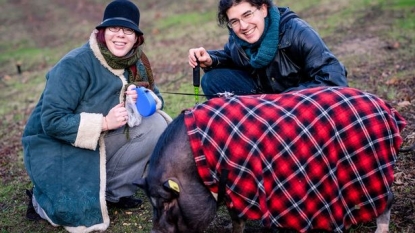 Burglars ran away after confronting 17-stone pot-bellied pet PIG