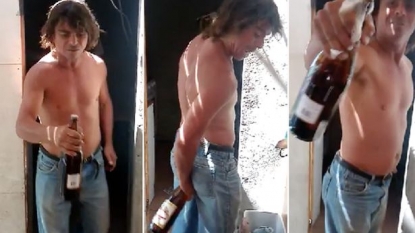 Opening a beer bottle using the bum is a new thing