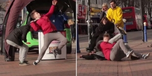 Pranksters performed live WWE stunt on street