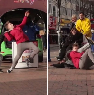 Pranksters performed live WWE stunt on street