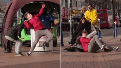 Pranksters performed live WWE stunt on street