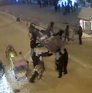 Three shoppers were hospitalized because of the runaway horse