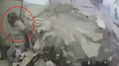 Woman cheats death by seconds after a truck smashes her office wall