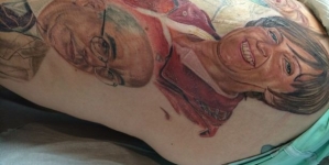 Artist create tattoo of his favorite characters over the wife’s leg