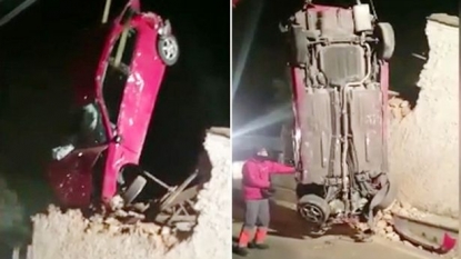 Car crashed into home so hard that the man thought it had been hit by meteorite