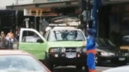 Man dressed as superman smashed his own car in middle of busy town