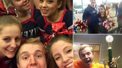 Student have proud of being only male cheerleader in team