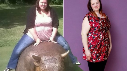 Woman sheds 10 stone after finding herself stuck over a buffalo