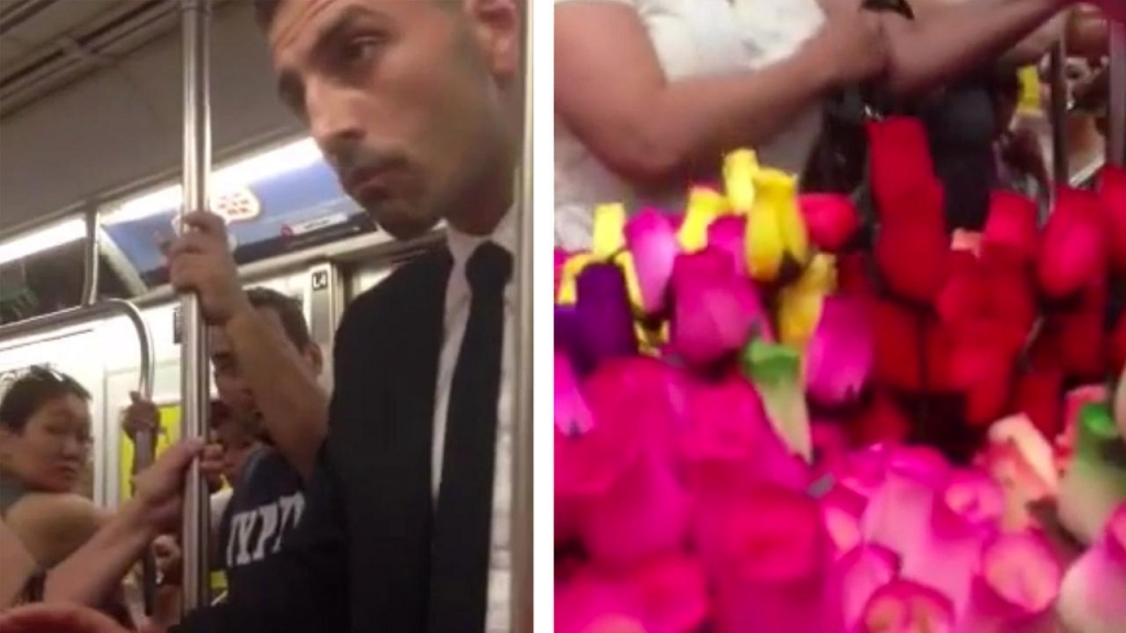 Heart-warming footage when a man bought all flowers from vendor and distributed to random people