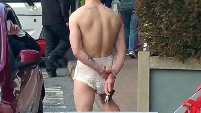 Man got kicked out of Tesco because he was wandering wearing only adult nappy