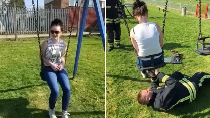 Teenage girl who left stuck in child’s swing, finally got rescued