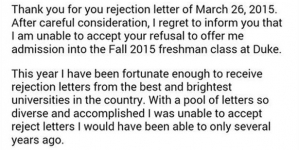 Teenager rejected the ‘rejection letter of university’ by writing another letter