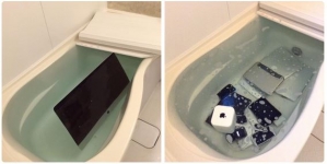 Woman threw all the Apple’s product of her cheating boyfriend in water