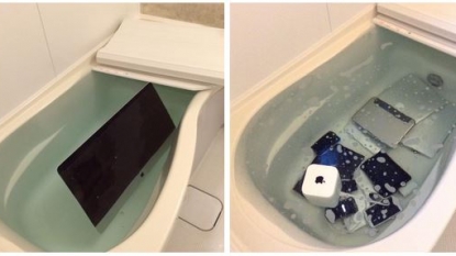 Woman threw all the Apple’s product of her cheating boyfriend in water