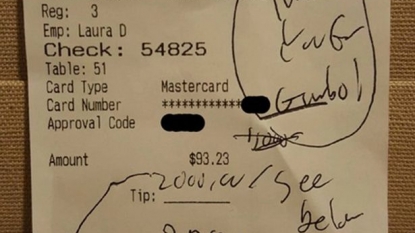 Customer left $2000 as tip with the bill of $93 for the restaurant