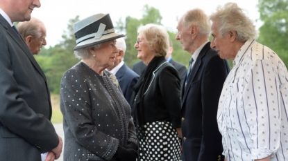 Queen Elizabeth II meeting survivors, liberators of former Nazi camp as Germany