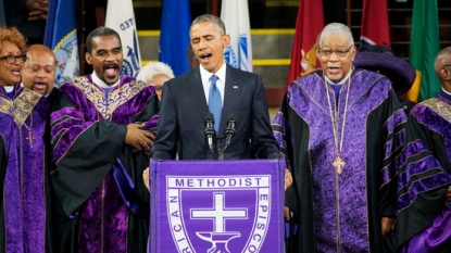 Obama Delivers Moving Eulogy, Sings ‘Amazing Grace’ At Charleston Victim’s