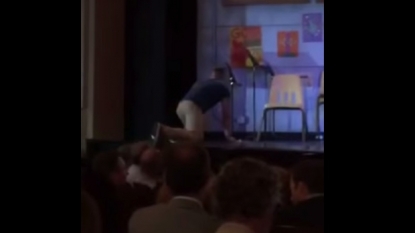 Theatergoer tries to charge cell phone on stage during performance