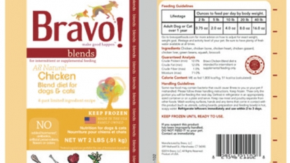 Bravo, Nature’s Variety pet foods recalled for salmonella contam