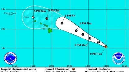 Tropical Depression Four-E Remains Weak | Maui Now