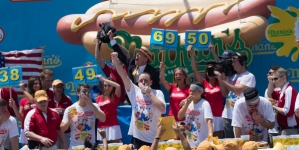 Eager eaters weigh-in ahead of NYC July 4 hot dog contest