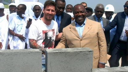 Messi visits Gabon to lay foundation for new stadium