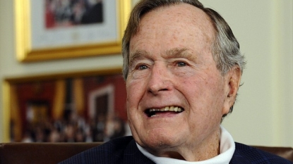 George HW Bush, 91, falls, breaks bone in neck, hospitalized