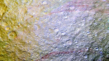 Mysterious, Graffiti-Like Red Arcs Discovered On Saturn’s Icy Moon Tethys