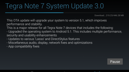 NVIDIA releases Android 5.1 for the Tegra Note 7