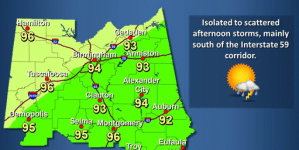 Possible thunderstorms Monday night