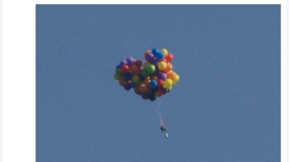 Calgary man charged after flying in a lawn chair attached to balloons