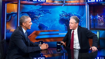 President Obama Says “Goodbye” to Jon Stewart in Final Daily Show