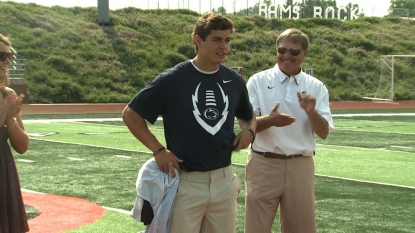 A high school kicker commits to Penn State with expensive-looking video