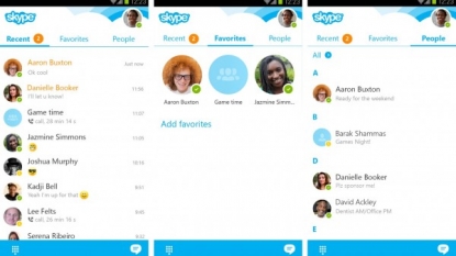 Skype adds ‘recent’ tab to Android app