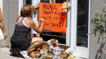 Small Protest at Office of Man Who Killed Lion