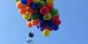 AOL Travel United Kingdom: Man arrested for flight in chair attached to balloons (video)