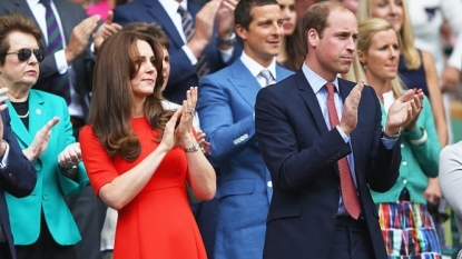 William, Kate and Billie Jean King in Royal Box