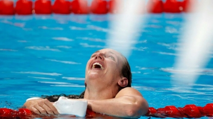 Adam Peaty of Britain rallies to win 100 breaststroke at world swimming