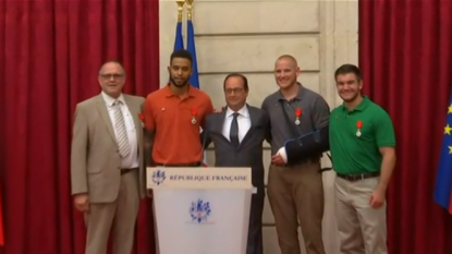 Three Americans, Briton Recognized for Preventing Train Attack