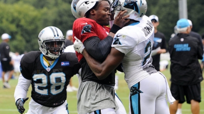 Cam Newton scuffles with Carolina Panthers teammate after interception in