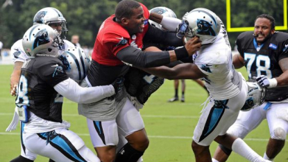 Cam Newton shoves teammate Josh Norman in practice, scuffle ensues