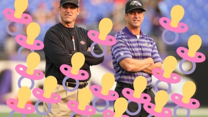 Childbirth is exactly like football practice, according to John and Jim Harbaugh